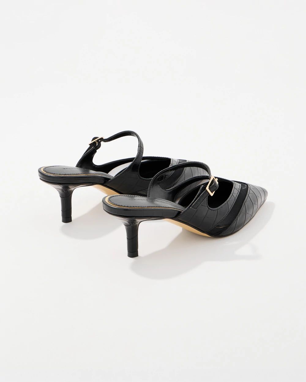Croc Faux Leather Kitten Heel Mules | White House Black Market